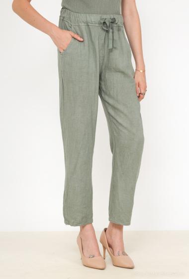 Plain linen trousers - For Her Paris
