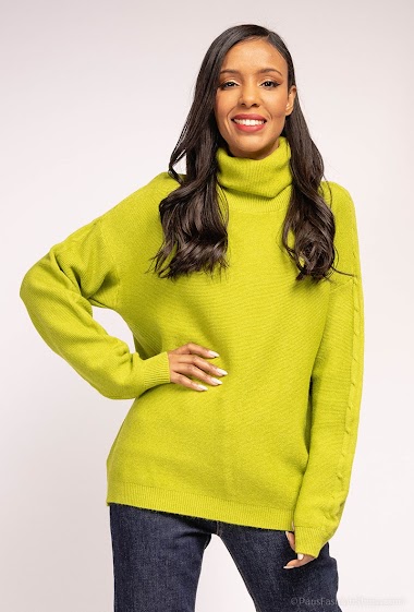 Oversize plain turtleneck sweater - For Her Paris