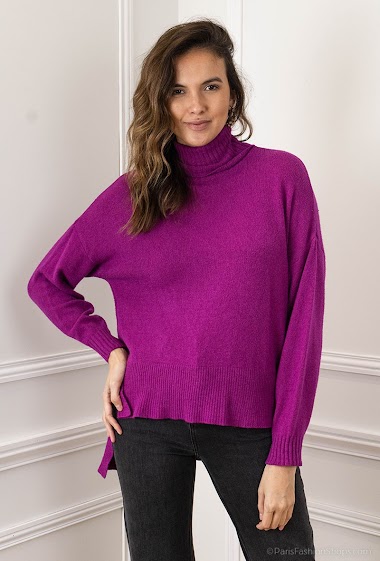 Oversize plain turtleneck sweater - For Her Paris