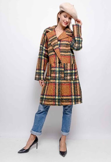oversized checked coat - For Her Paris