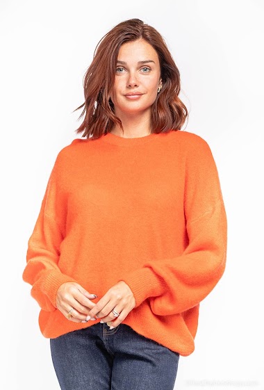 Oversize plain baby alpaca sweater - For Her Paris