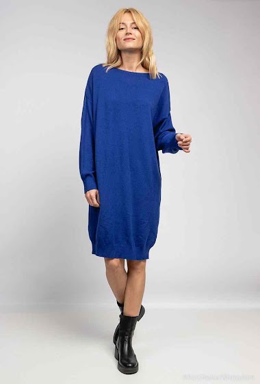 Plain knit viscose dress - For Her Paris