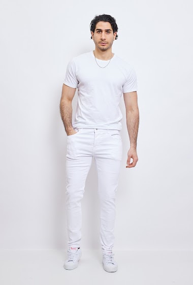 Raw white skinny jeans Edo Jeans | PARIS FASHION SHOPS