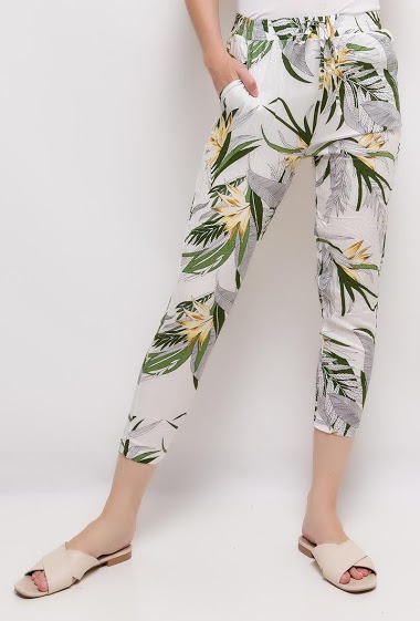 Pantalón con estampado tropical RZ Fashion | PARIS FASHION SHOPS