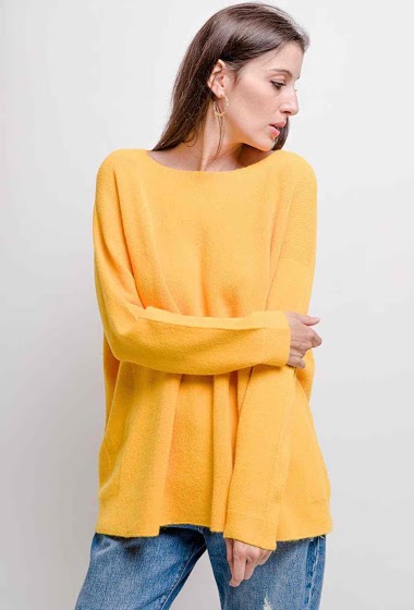 round-neck oversized knit top - For Her Paris