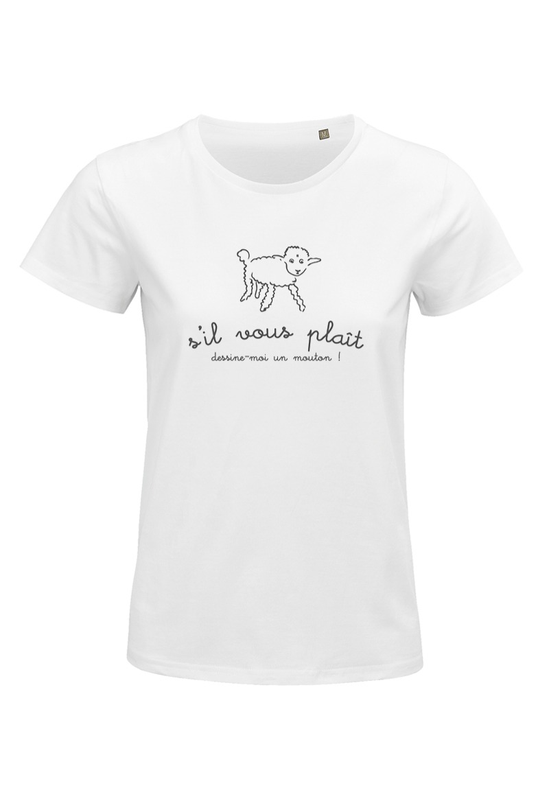 T-shirt Homme Blanc dessine moi un mouton Le Petit Prince Saint Expéry