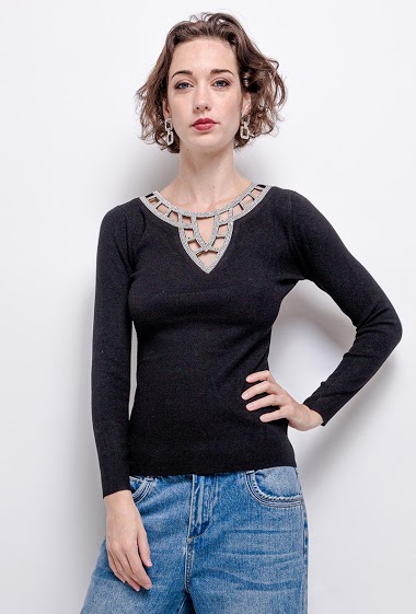 Pull avec strass null | PARIS FASHION SHOPS